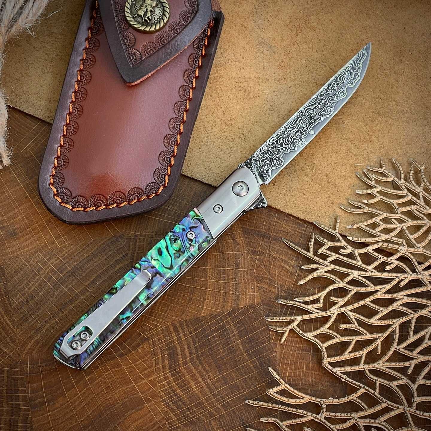 Ніж складаний Gentleman. Карманный EDC нож. Сталь дамаск.