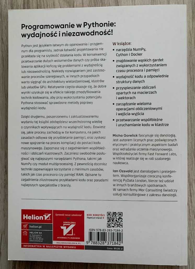 Wysoko wydajny Python. Efektywne programowanie w praktyce, nowa