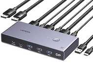 UGREEN Przełącznik KVM 8K 60 Hz 2PC 1 Monitor z USB 3.0