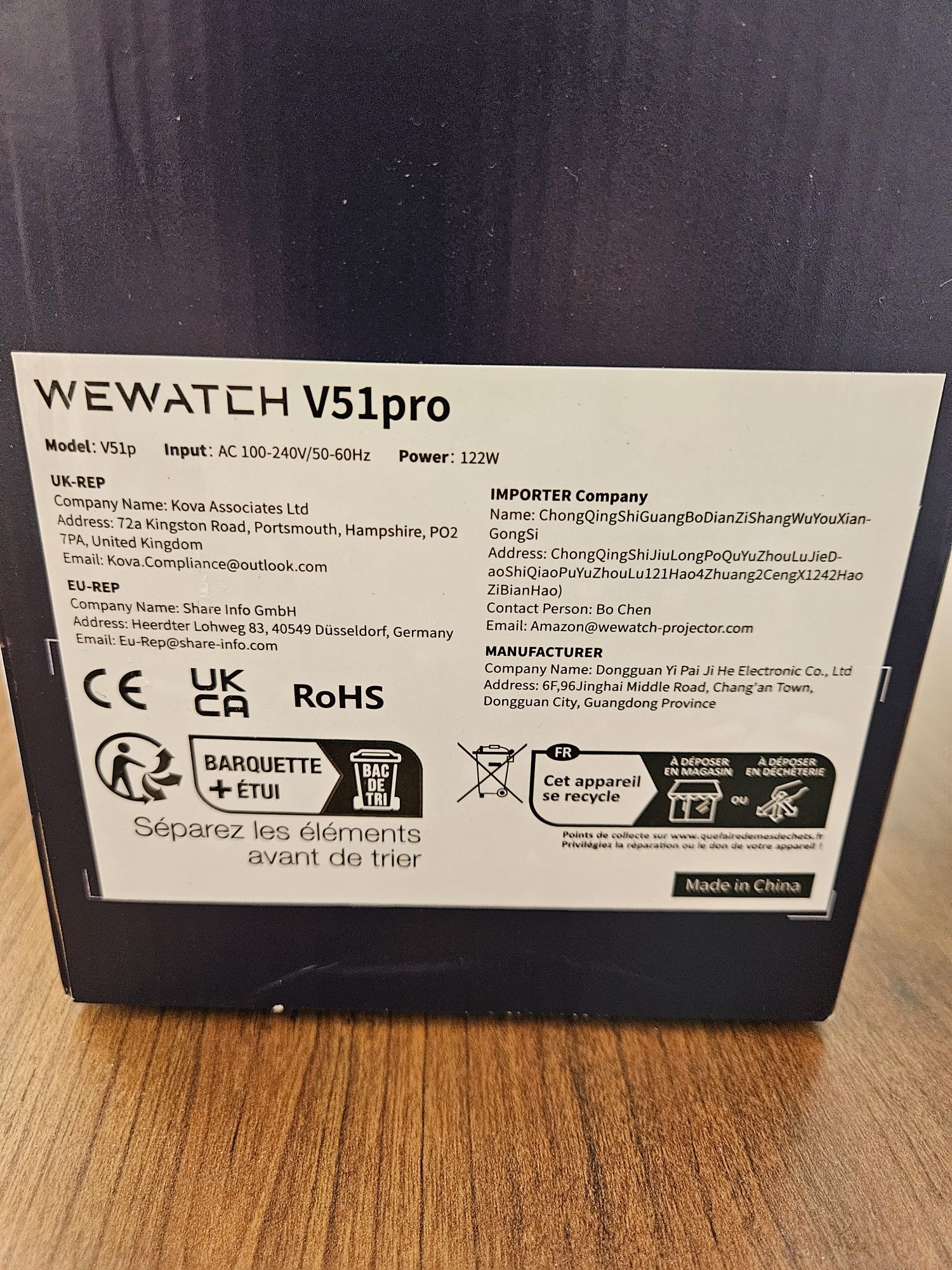 Projektor 4K Wewatch smart V51 PRO