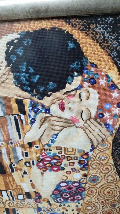 Obraz haftowany Pocałunek Gustaw Klimt