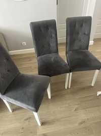 Komplet 6 sztuk krzeseł tapicerowanych hampton chabbi chic antracytowe