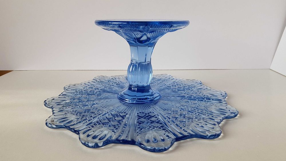 Patera / tortownica 320 (Wachlarze), Ząbkowice, kolorowe szkło PRL