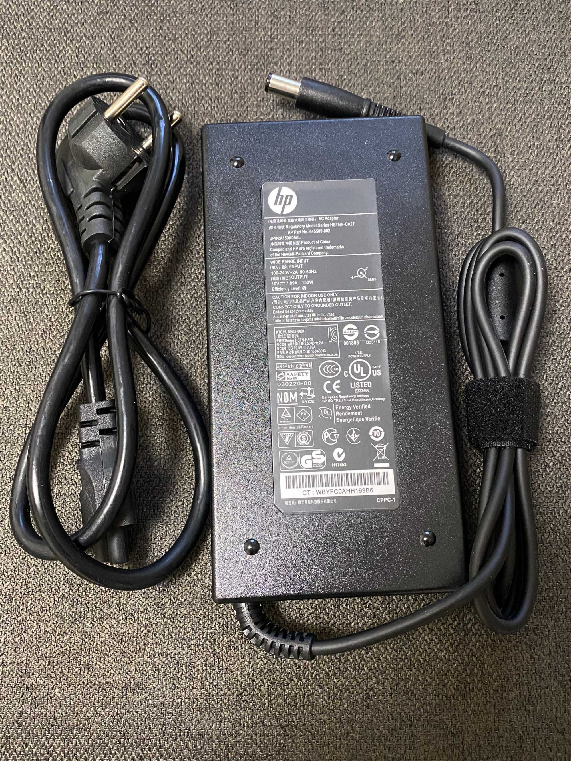 Зарядка для ноутбука HP 19V 150W 7.9A 7.4x5.0mm+кабель 220В