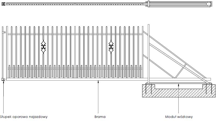Brama przesuwna wypełniona kątownikiem, do samodzielnego montażu