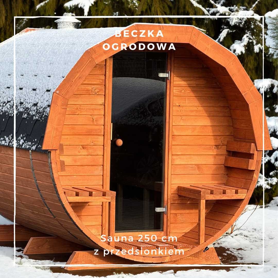 Sauna Ogrodowa Beczka Ruska Bania Dowolna Konfiguracja Cenowa