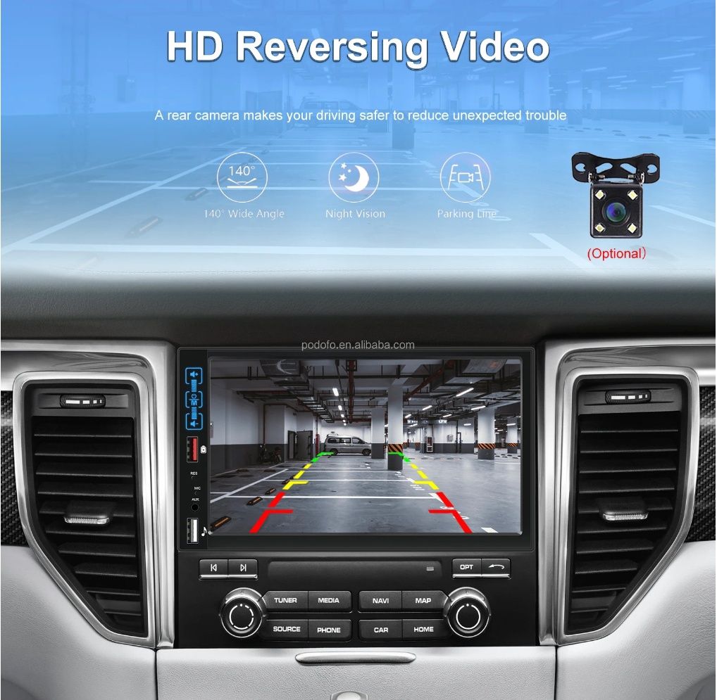 Rádio 1din 7 polegadas CARPLAY Bluetooth USB e Microfone NOVO