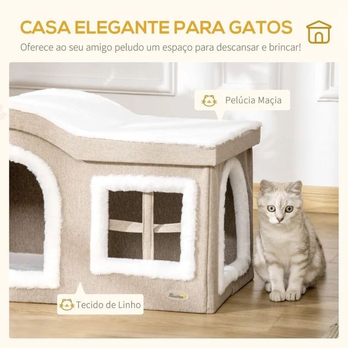PawHut Casa Dobrável para Gatos