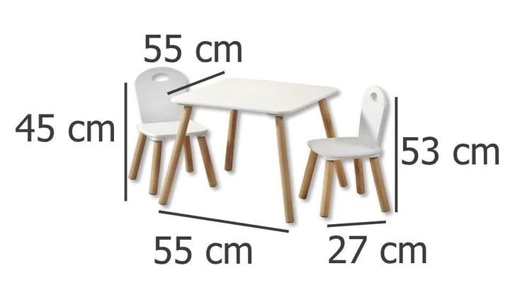 Zestaw mebelków dla dzieci: stolik + 2 krzesełka
