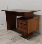 biurko PRL stare drewniane Landsman design vintage lata 60-te
