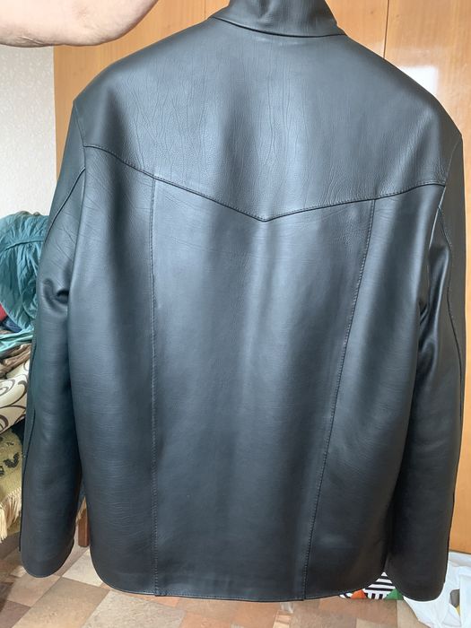 Класическая Мужская кожаная куртка на натуральном меху