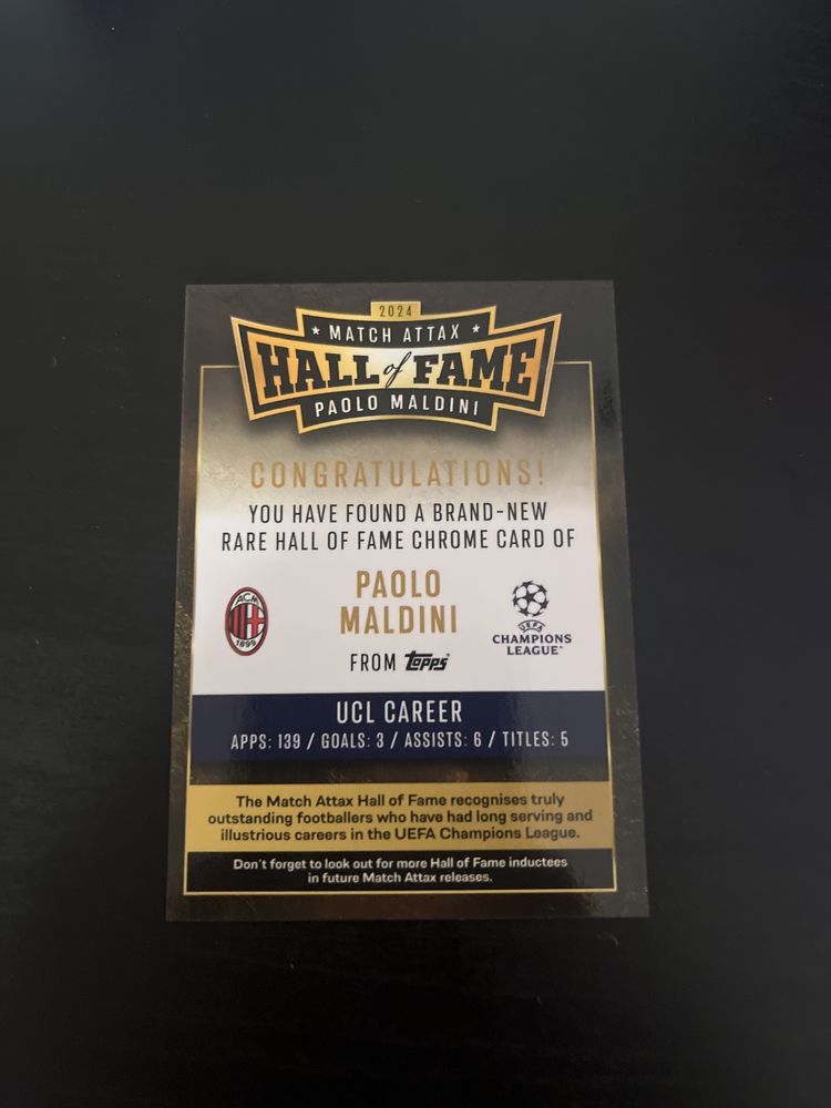 Paolo Maldini Hall of Fame Match Attax