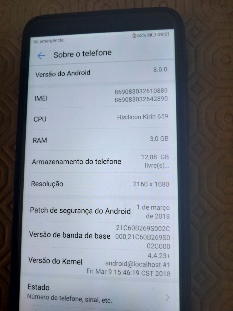 Vendo telemóvel Huawei p Smart urgência