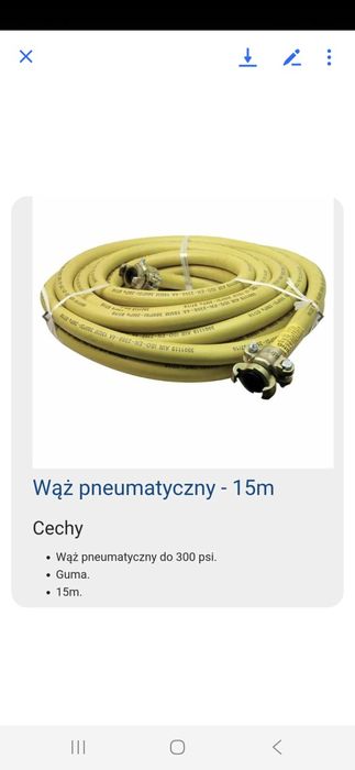 Wąż ciśnieniowy do sprężarek