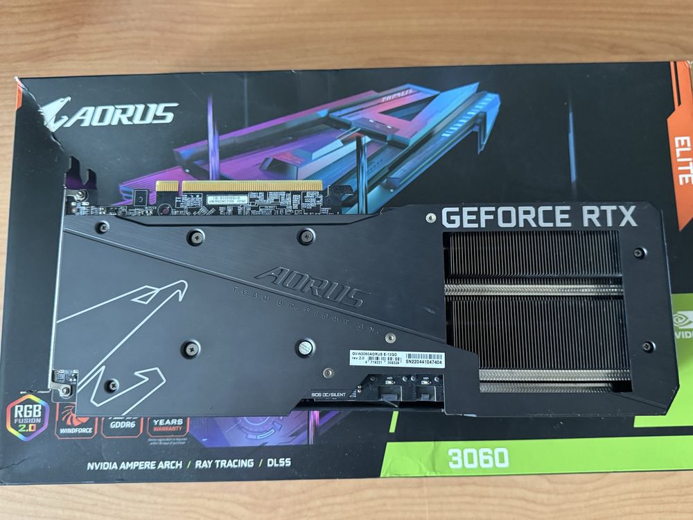 Gigabyte Aorus GeForce RTX 3060 Elite 12GB GDDR6