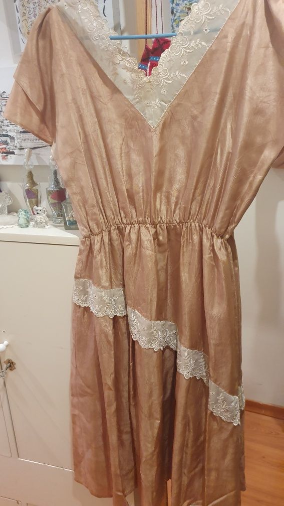 Vestido cerimónia em seda lavrada