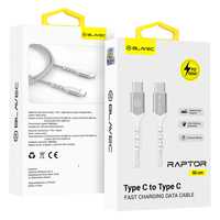 Kabel Raptor pleciony - Typ C na Typ C - PD 60W 3A 0,5 metra