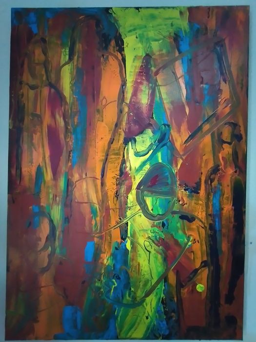 Acrílico sobre tela, abstrato, Vítor Pisco