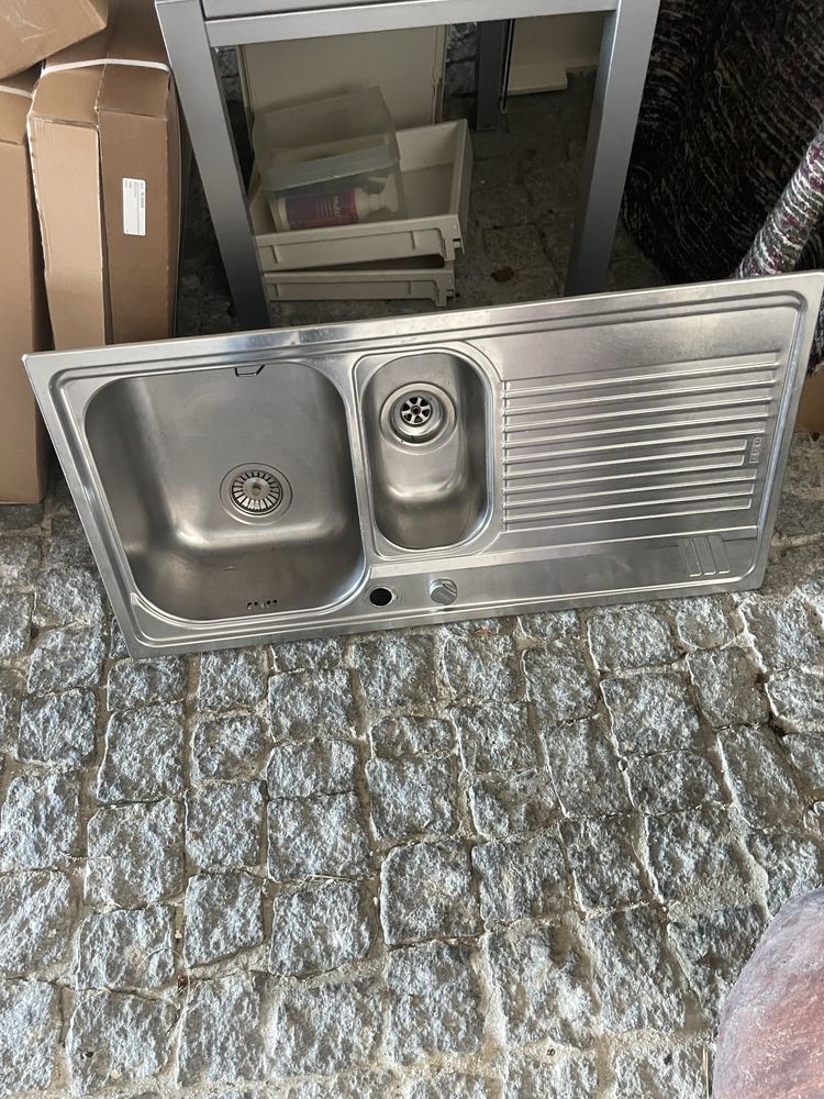 Lava loiça inox com escorredor