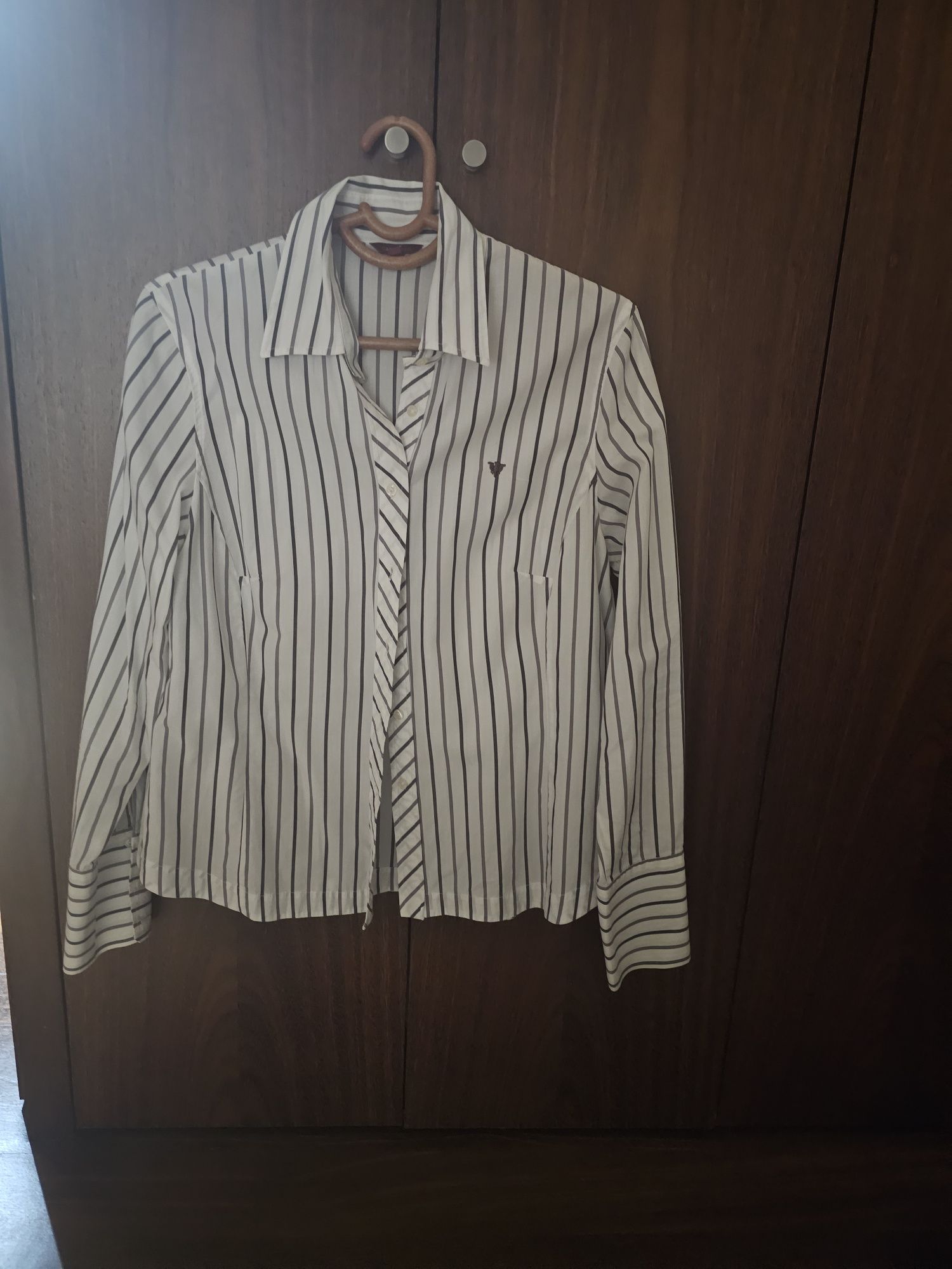 Camisa às riscas Caramelo