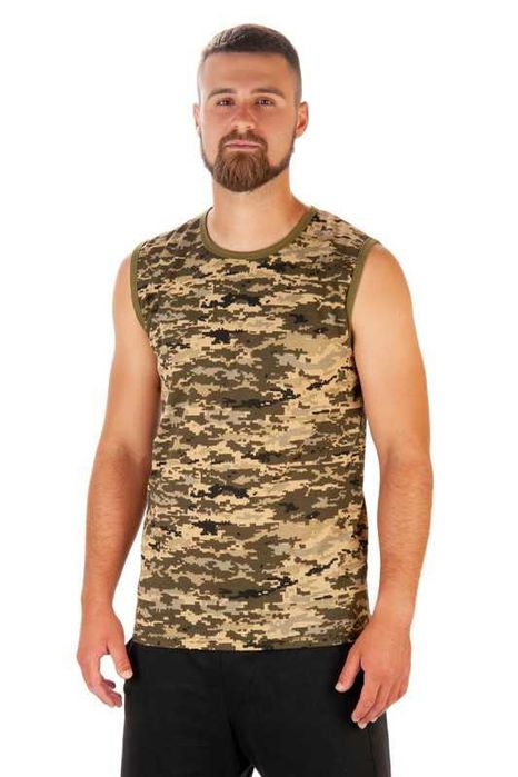50-58 розмір, камуфляжна чоловіча  майка мілітарі піксель