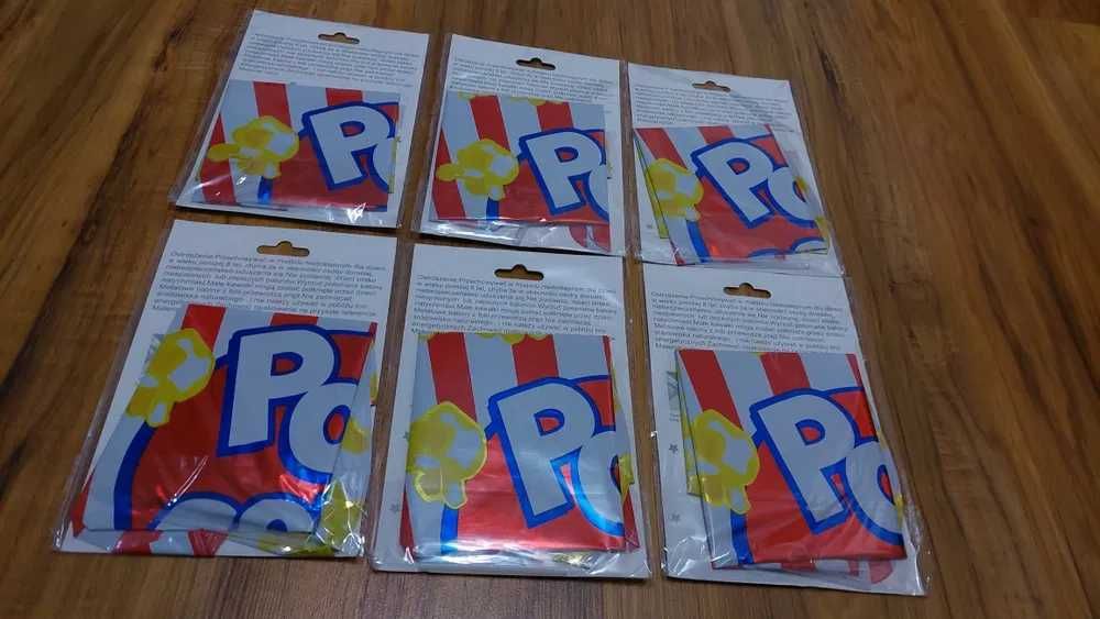 Balony foliowe Popcorn ZESTAW 6 SZTUK na hel urodzinowe