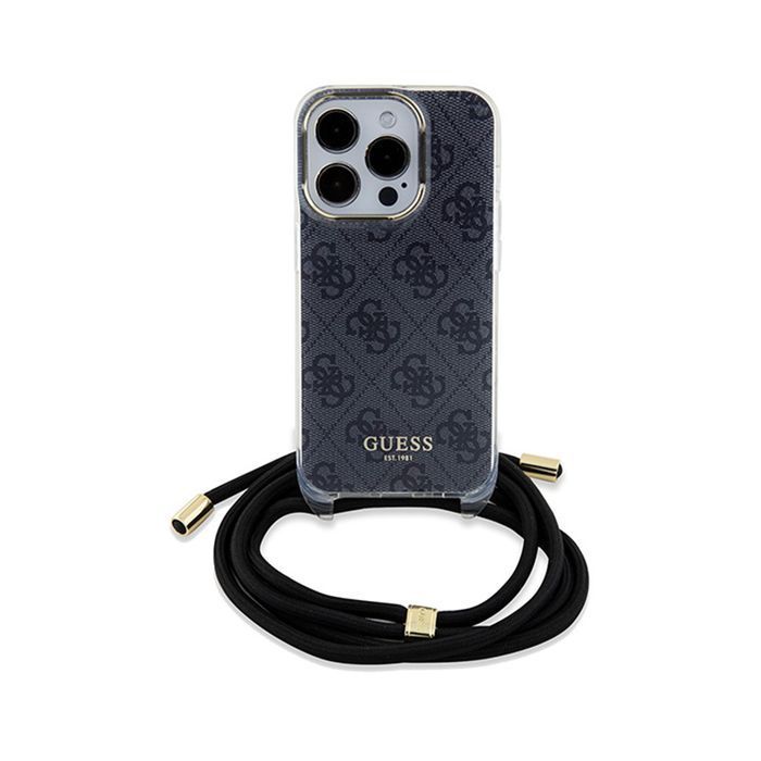 Guess Crossbody Cord 4G Print - Etui Iphone 15 Pro (Czarny)