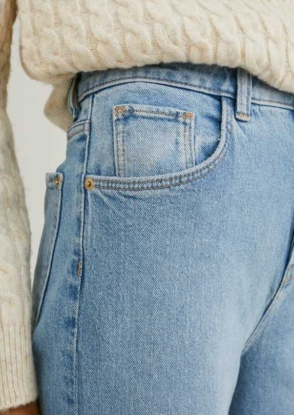 Джинси C&A кльош однотонні блакитні джинсові бавовна розмір М