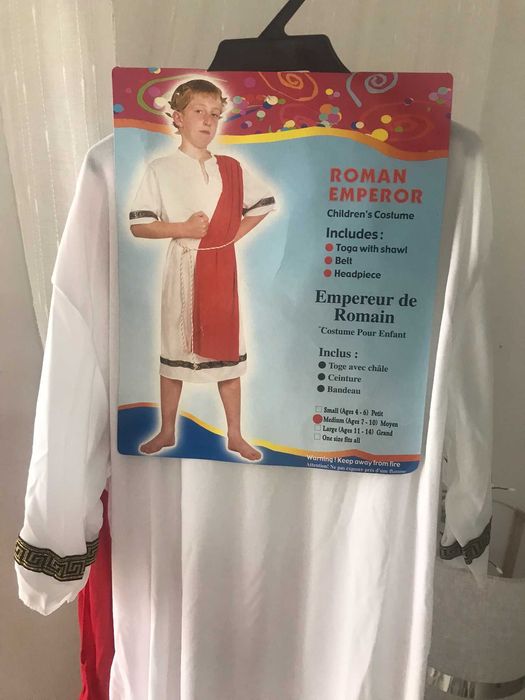 Fatos de carnaval disfarce de Imperador Romano 7-10 anos