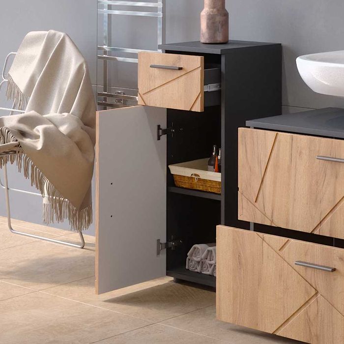 SZAFKA Midi Irma, Antracyt Dąb, 30 x 81 cm 5209