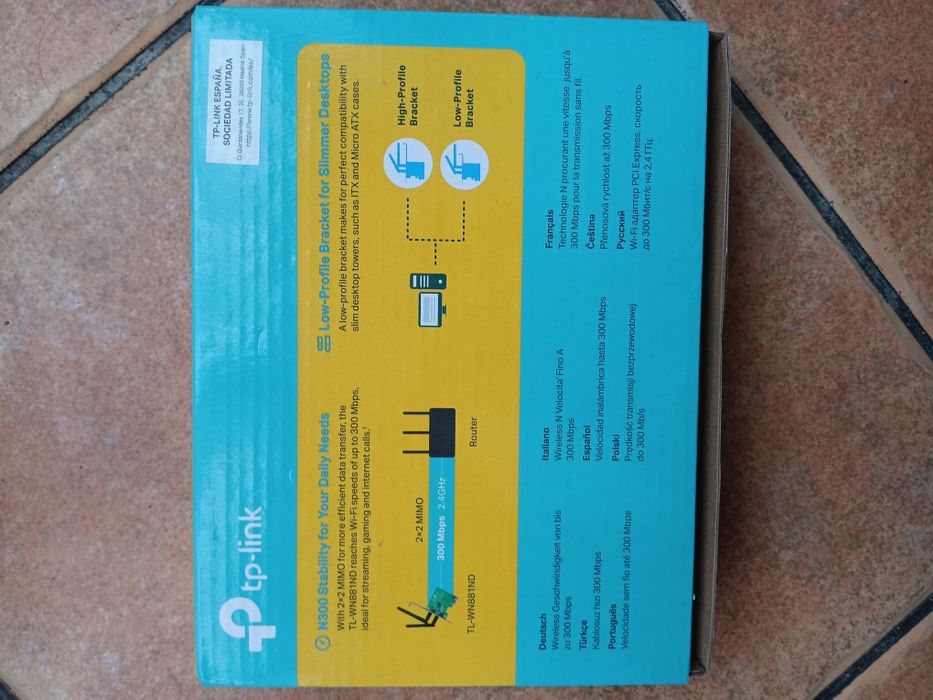 TP-Link 300Mbps Wireless Adapter PCI Express - Como Novo!