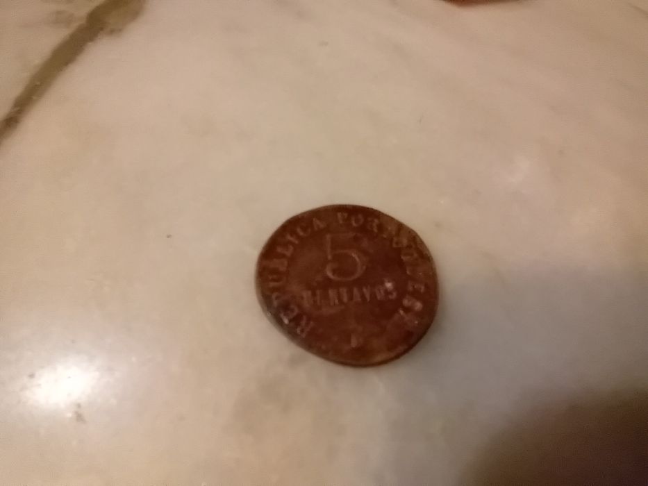 Moeda Antiga 5 Centavos Angola 1922