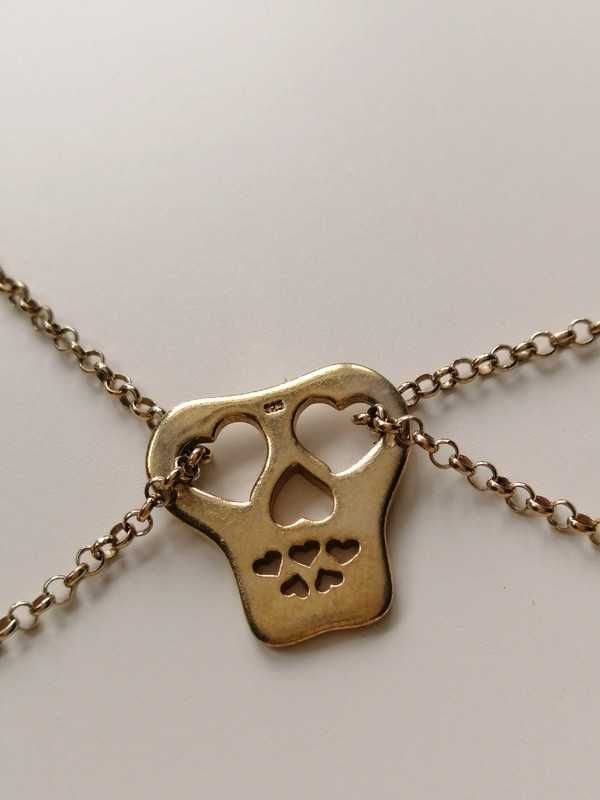 Pozłacana bransoletka srebrna My Way Jewellery czaszka