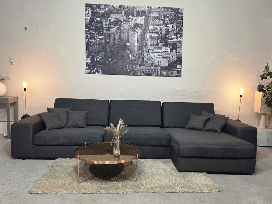 Narożnik XXL ciemnoszary 365x170 | Transport GRATIS