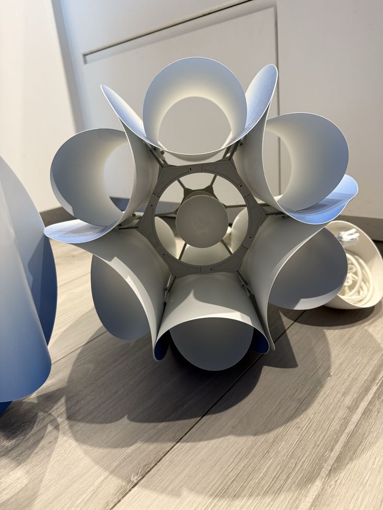 2x Lampa wisząca IKEA Trubbnate biało-niebieska