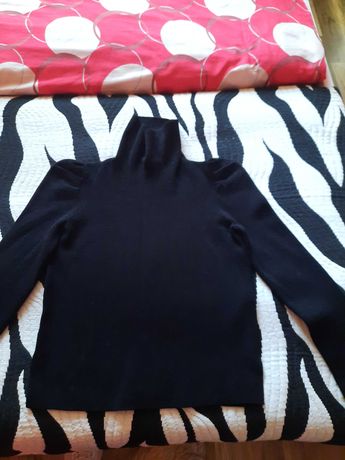 Sweter damski bluzka golf czarny bufki lycra  M/ L