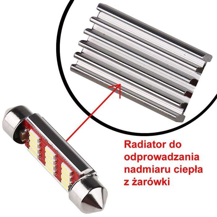 10 szt Żarówka rurkowa LED canbus C5W C10W CAN BUS 31mm 36mm 39mm 41mm