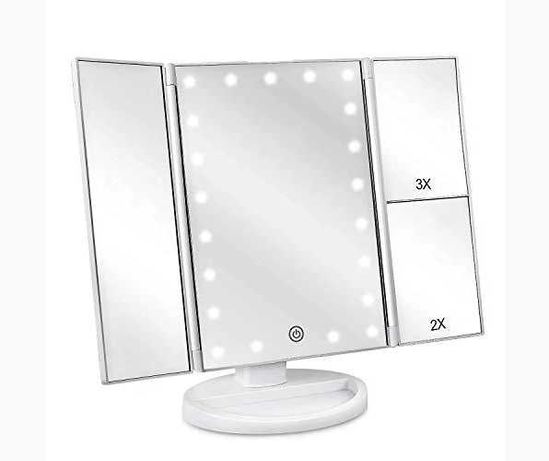 De Weisn Tri Fold Lighted Vanity Makeup Mirror z 21 diodami LED