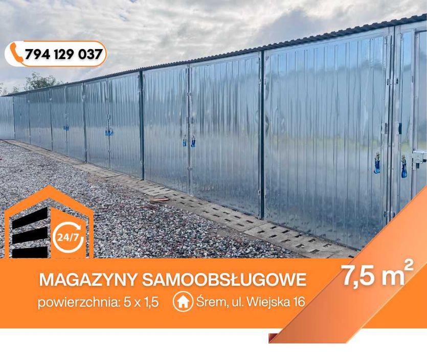 Boks, magazyn samoobsługowy, komórka lokatorska, kontener dowóz, Śrem
