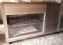 Balcão inox p/ comércio com câmara refrigeração – 1,50m – bom estado
