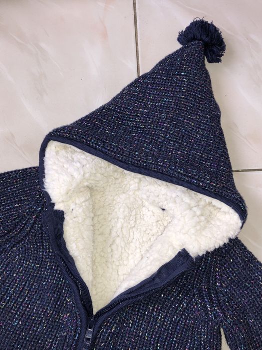 Теплая кофта-куртка (на меху) блестит! 86-92 см