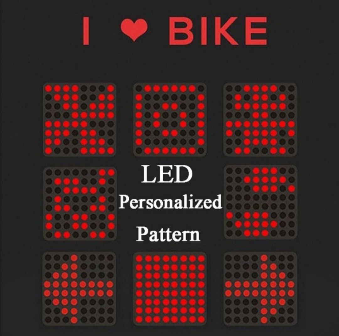 Led inteligent bike pisca, stop - presença -  carrega usb