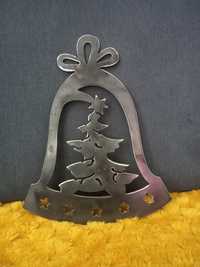 Ozdoba świąteczna dzwonek z metalu