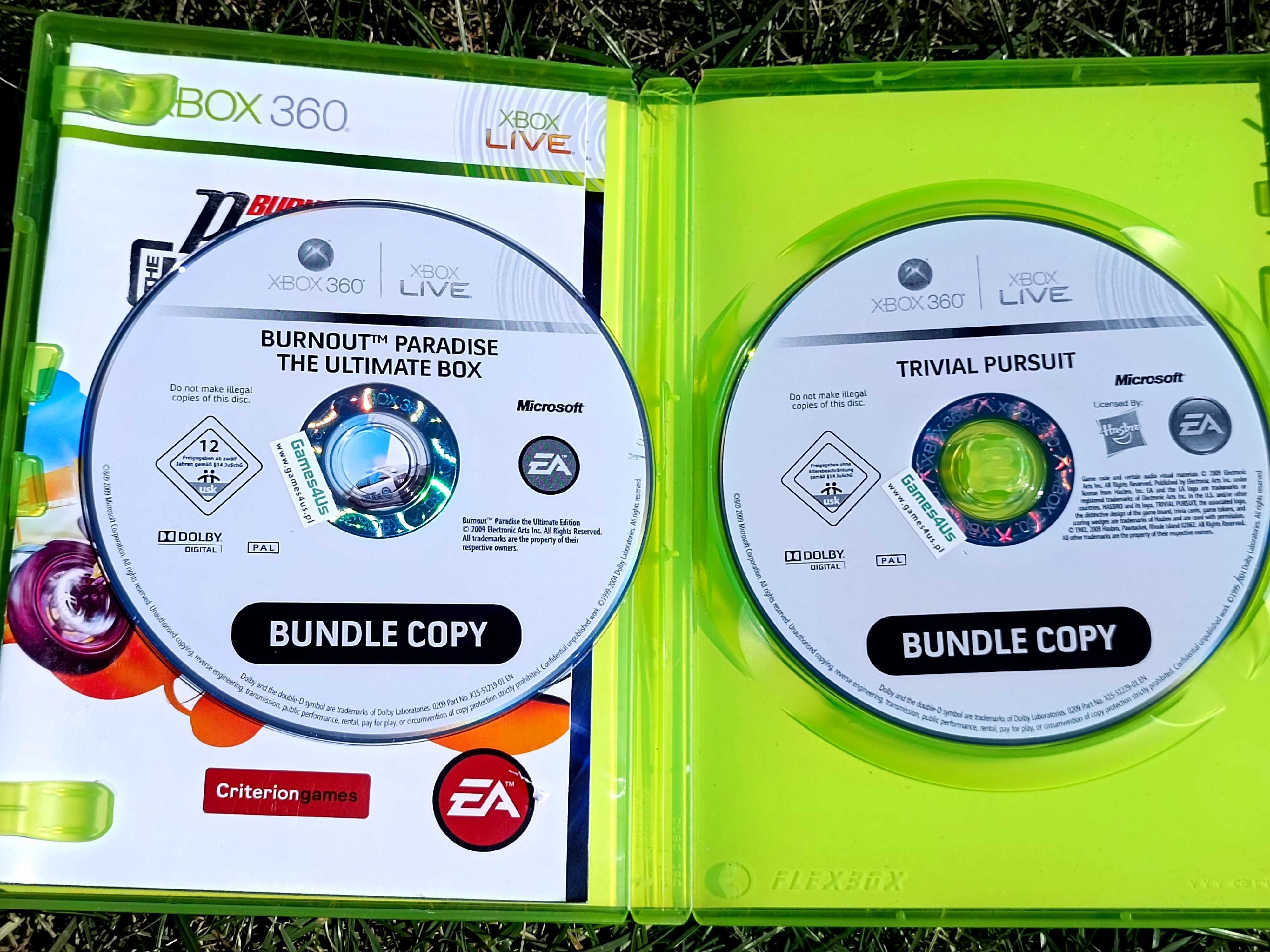 2 GRY Burnout Paradise: The Ultimate Box + Trivial Pursuit na Xbox 360
