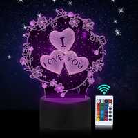 Lampka Nocna 3D Led "I Love You"