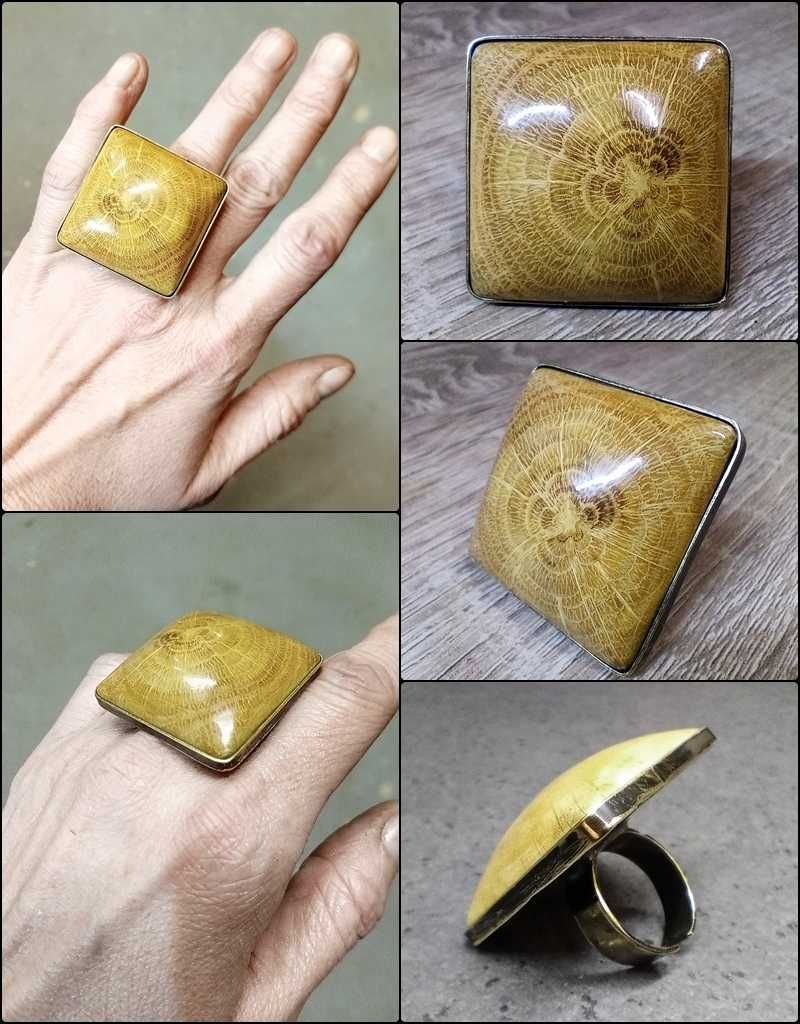 pierścionek drewniany rękodzieło artystyczne handmade