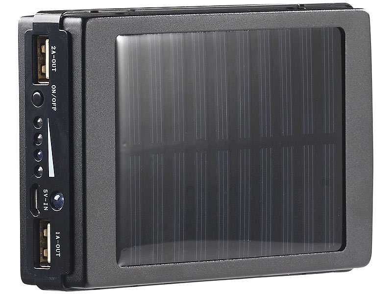revolt PB-110.s Powerbank solarny 11000mAh Latarka 2x USB
