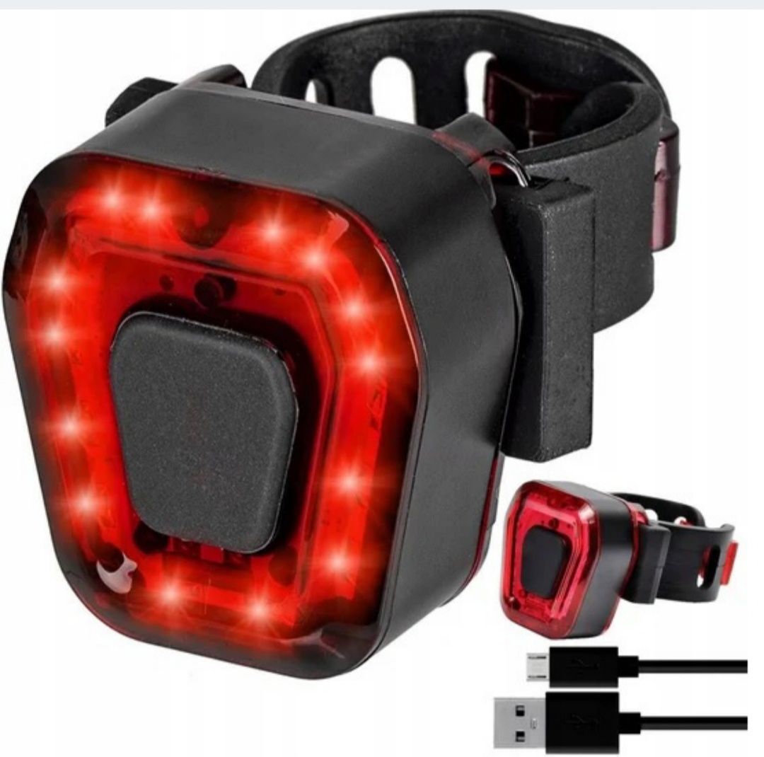 Lampka rowerowa LED przednia tylna latarka zestaw USB lampek rowerowyc