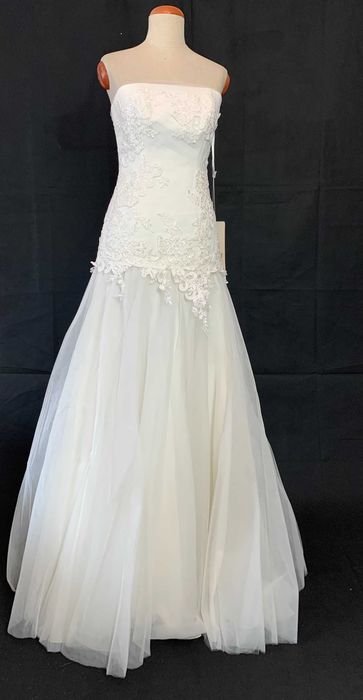 Piękna nowa suknia ślubna 38/40 M/L Litera A koronka cekiny gorset