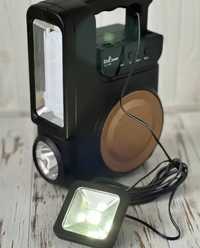 Фонарь - Power Bank радио-блютуз с солнечной панелью 4000mAh + 1 лампа